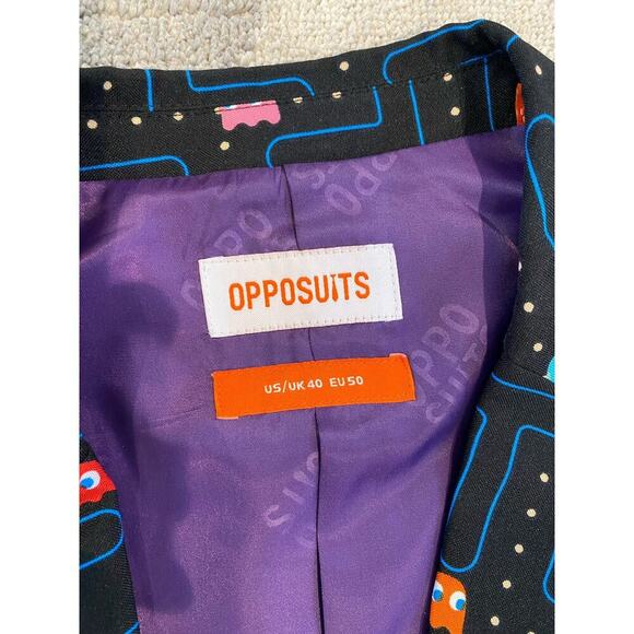 OPPOSUITS PAC-MAN ARCADE GAME SUIT - BLAZER Pants 40 men’s fun unique - Picture 3 of 12